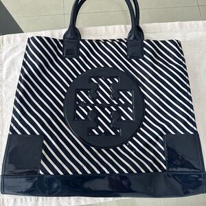 Tory burch - Ella Stripe Nylon Tote - Regatta